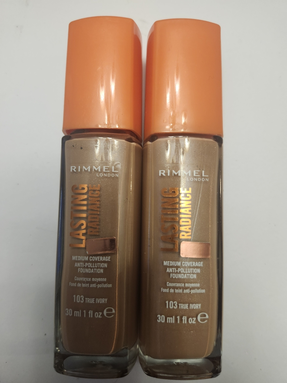 Rimmel London Foundation Lasting Radiance 103 True Ivory Set Of 2 New